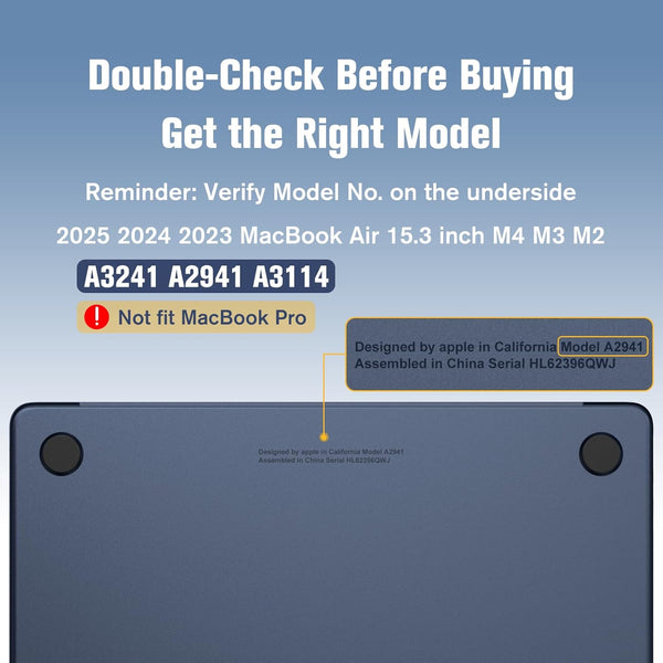 Fintie MacBook Air 15.3" (Model A3241/A3114/A2941 M4/M3/M2 Chip) Slim Matte Cover | Fintie