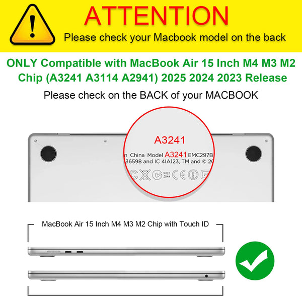Fintie MacBook Air 15 Inch M4/M3/M2 Chip (A3241/A3114/A2941) Protective Snap-On Hard Shell Case | Fintie