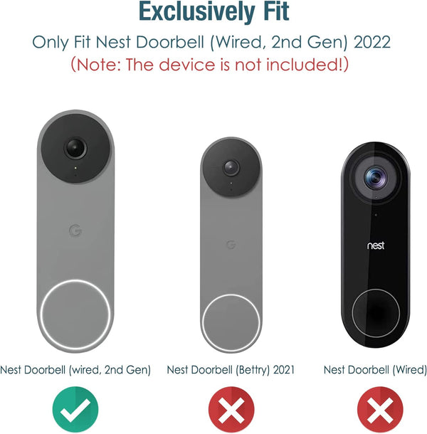 Fintie Nest Doorbell (Wired 2nd Gen) Weatherproof Silicone Case [2 Pack] | Fintie