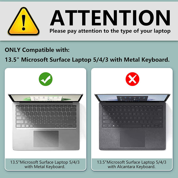 Fintie Surface Laptop 5/4/3 13.5-inch W/ Metal Keyboard Snap-on Hard Shell Cover | Fintie