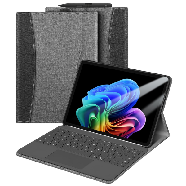 fintie Surface Pro 12" (1st Edition 2025) Multi-Angle Stand Case with TPU Back Cover & Stylus Holder | Fintie