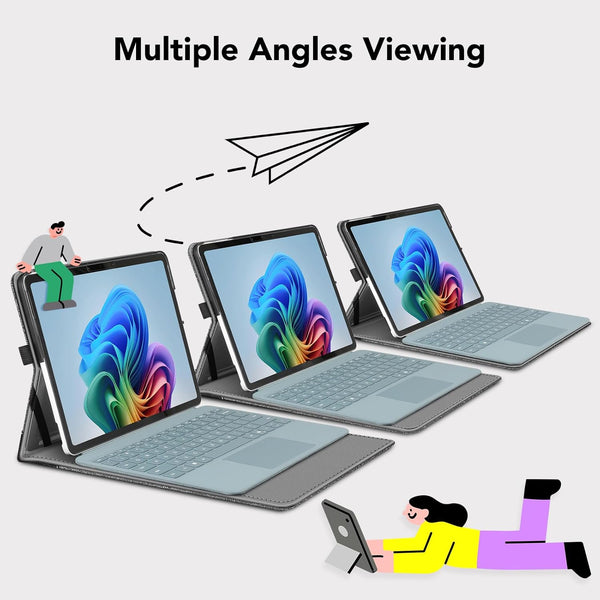 Fintie Surface Pro 12" (1st Edition 2025) Multiple Angle Viewing Portfolio Cover W/Pocket & Stylus Holder | Fintie