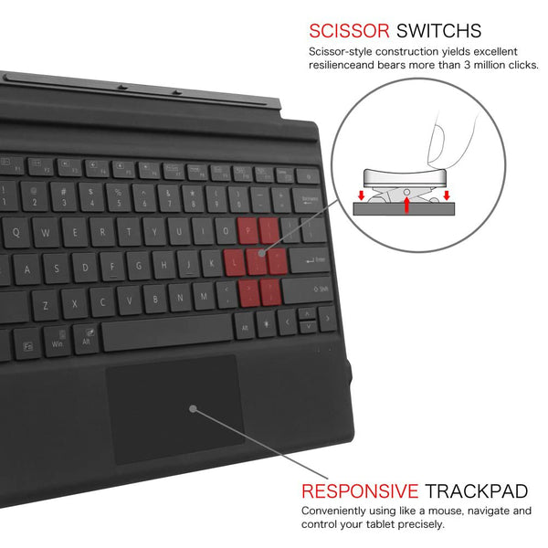 Fintie Surface Pro 7+/Pro 7/6/5/4/3 Bluetooth Keyboard [7-Color Backlit] | Fintie