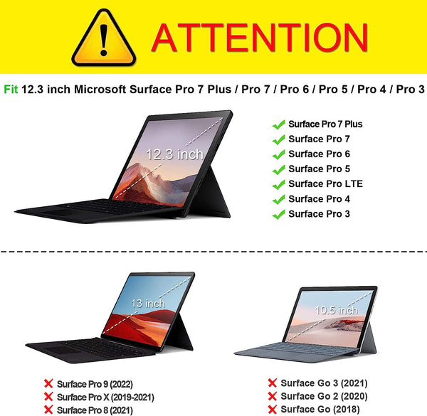 Fintie Surface Pro 7+/Pro 7/6/5/4/3 Multiple Angle Viewing Portfolio Business Case | Fintie