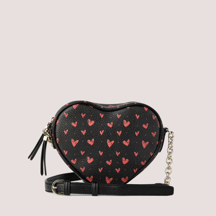 Fiorelli ESME Crossbody Bag Heart Print Black