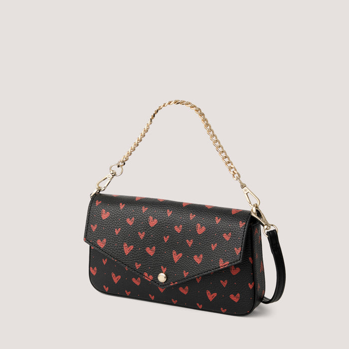 Fiorelli LACEY Crossbody Bag Heart Print Black