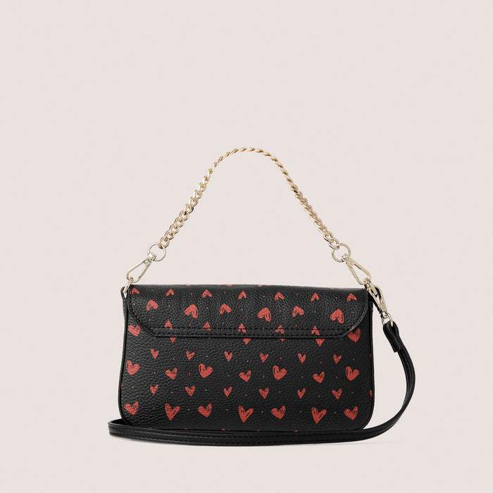 Fiorelli LACEY Crossbody Bag Heart Print Black