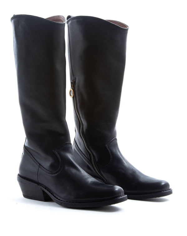 Fiorentini Baker CATY Black Leather Tall Boots