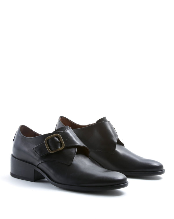 Fiorentini Baker CHIEN Black Leather Monk Shoes