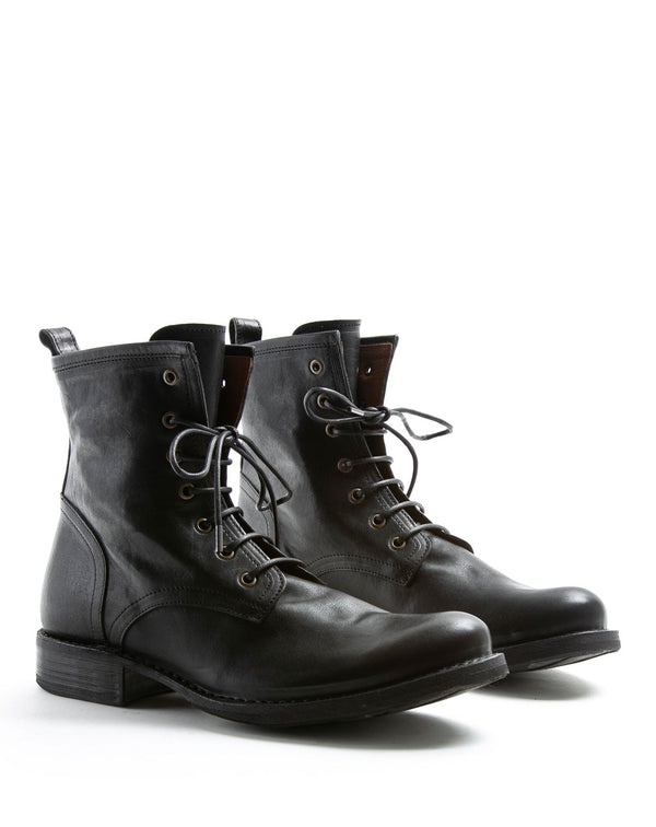Fiorentini Baker ELME Black Leather Lace-up Boots