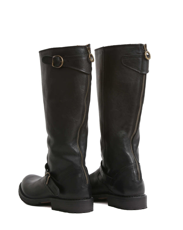 Fiorentini Baker EPRIL Black Leather Tall Boots