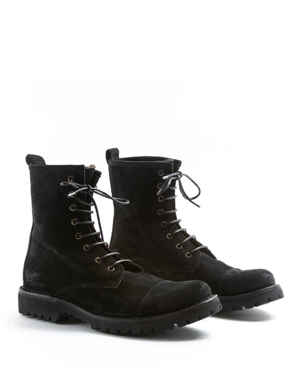 Fiorentini Baker M-EIGHT Black Suede Lace-up Boots