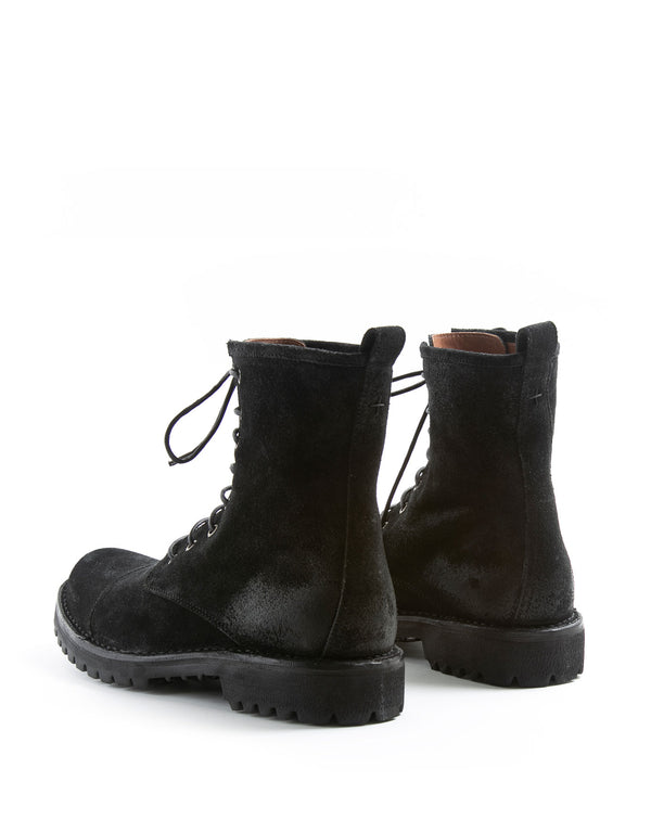Fiorentini Baker M-EIGHT Black Suede Lace-up Boots