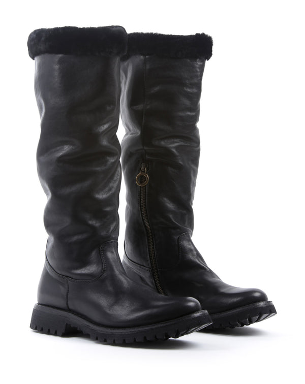 Fiorentini Baker M-ELLMO Black Leather Tall Boots