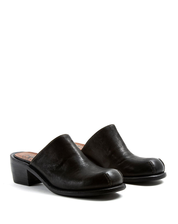 Fiorentini Baker MIND Black Leather Clogs