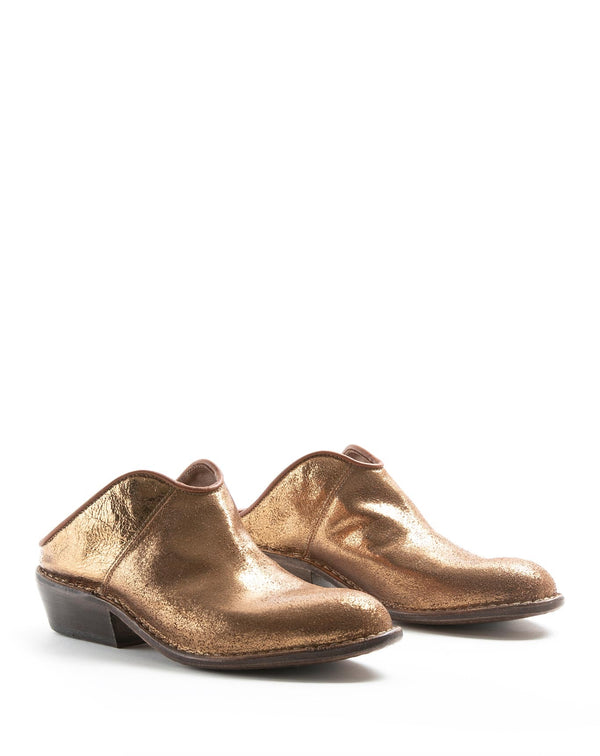 Fiorentini Baker RENO Gold Leather Mules