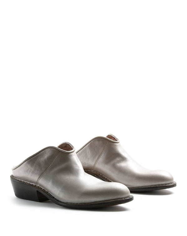 Fiorentini Baker RENO Silver Leather Mules