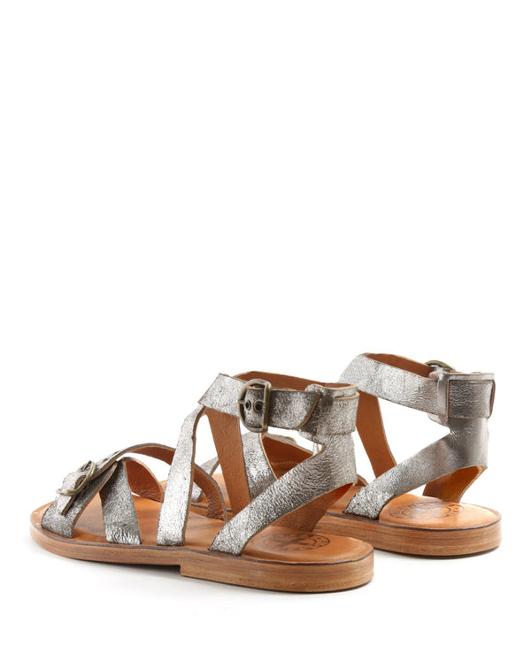 Fiorentini Baker ZIVA Gunmetal Leather Sandals