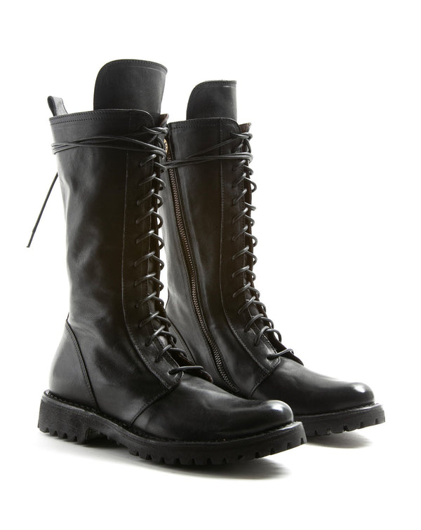 Fiorentini Baker M-EGAN Black Leather Lace-up Boots