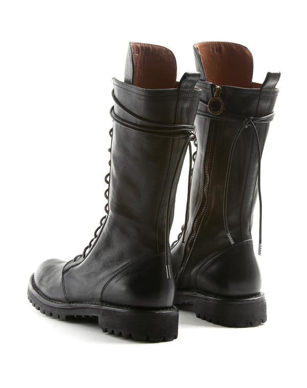Fiorentini Baker M-EGAN Black Leather Lace-up Boots