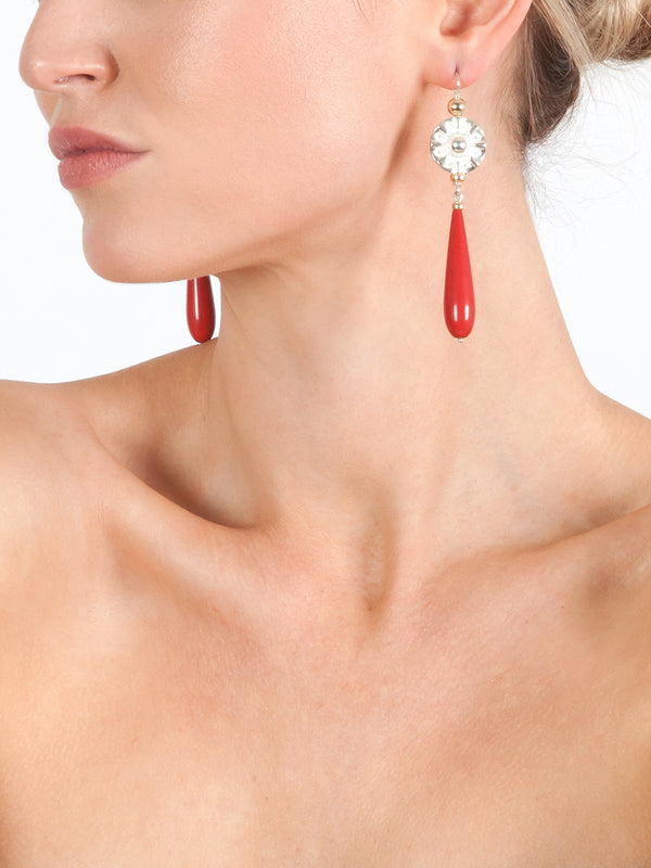 Fiorina Elite Vic Disc Drop Earrings Red CoralVariant Sold Out Or Unavailable
