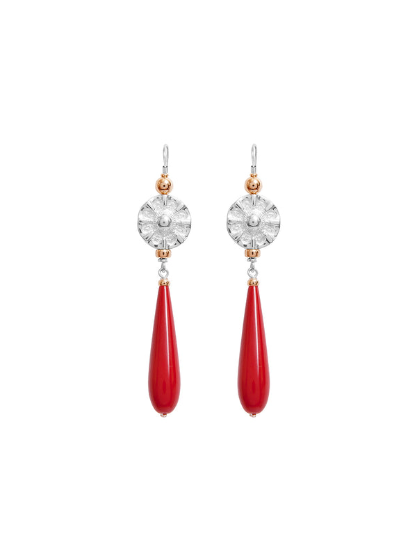 fiorina Elite Vic Disc Drop Earrings Red CoralVariant sold out or unavailable