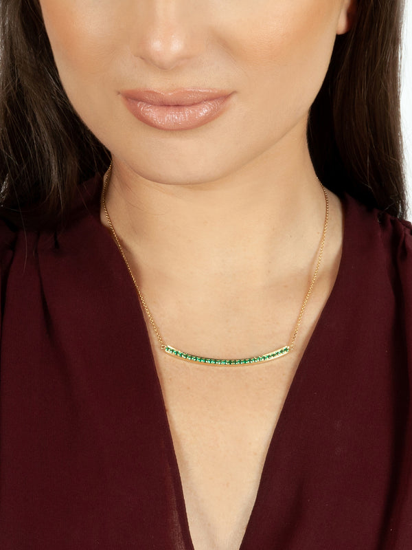 Fiorina Emerald Arc Necklace Yellow Gold / EmeraldVariant Sold Out Or Unavailable