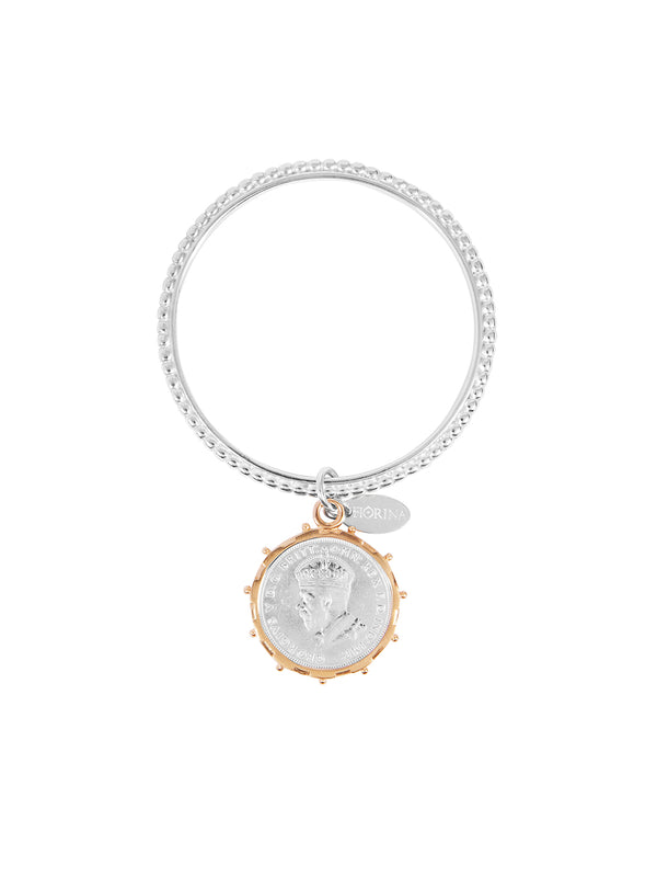 fiorina Alia Bangle with Gold Encased Coin