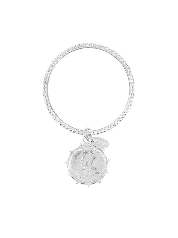 fiorina Alia Bangle with Silver Encased Coin