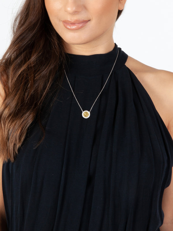 Fiorina Gold Button Necklace