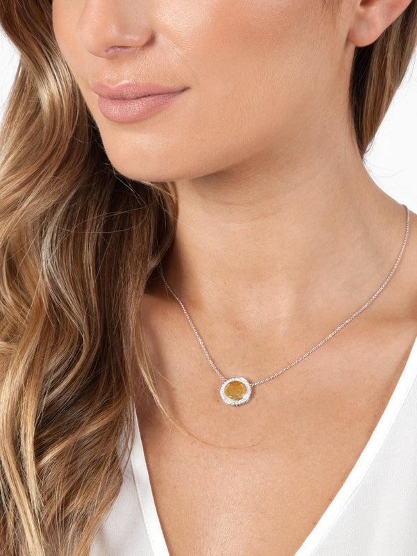 Fiorina Gold Button Necklace