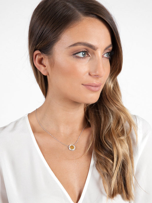 Fiorina Gold Button Necklace