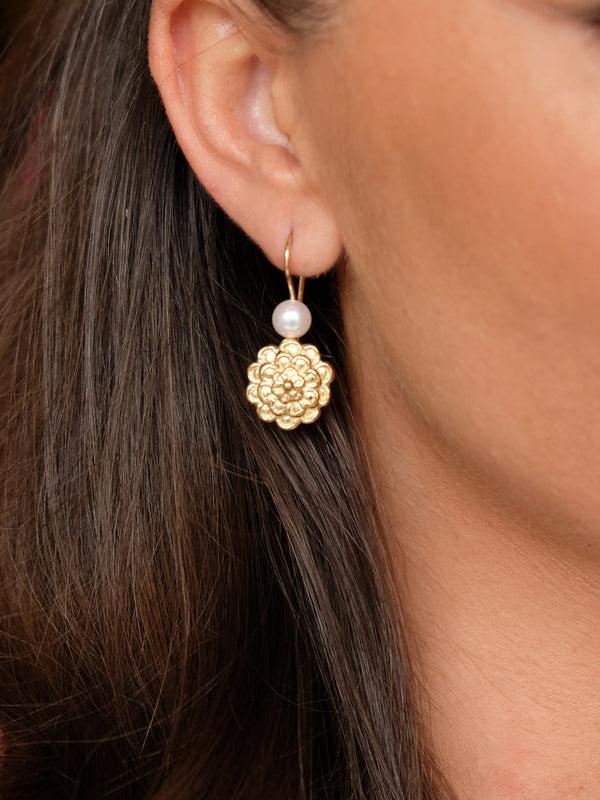 Fiorina Gold Dahlia Earrings