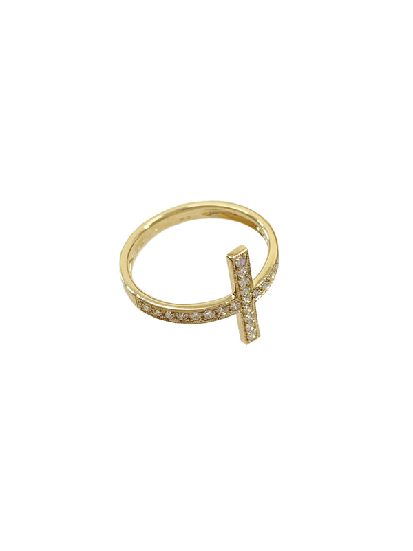 Fiorina Gold & Diamond Side Cross Ring