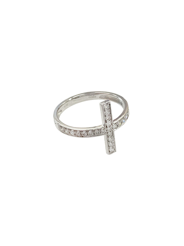fiorina Gold & Diamond Side Cross Ring