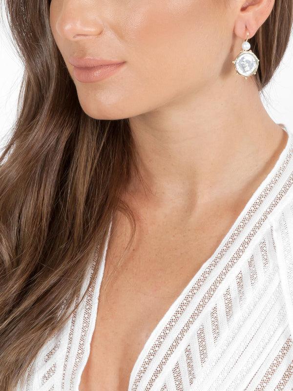 Fiorina Gold Encased 3p Coin Earrings