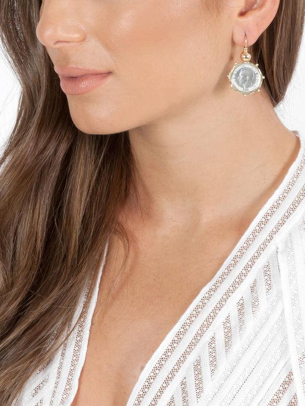 Fiorina Gold Encased 6p Coin Earrings