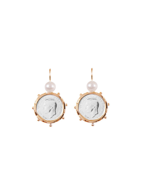Fiorina Gold Encased 6p Coin Earrings