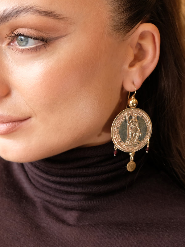Fiorina Gold Monster Gypsy Coin Earrings