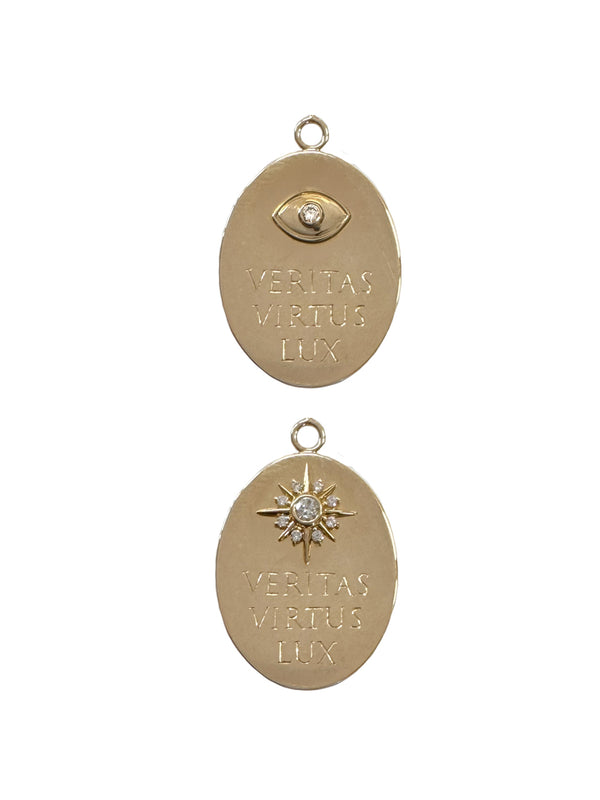 Fiorina Gold Pax Oval Pendant Necklace