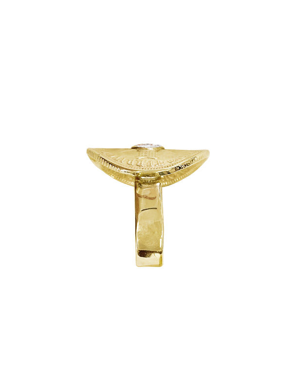 Fiorina Gold PNG Bent Coin Ring
