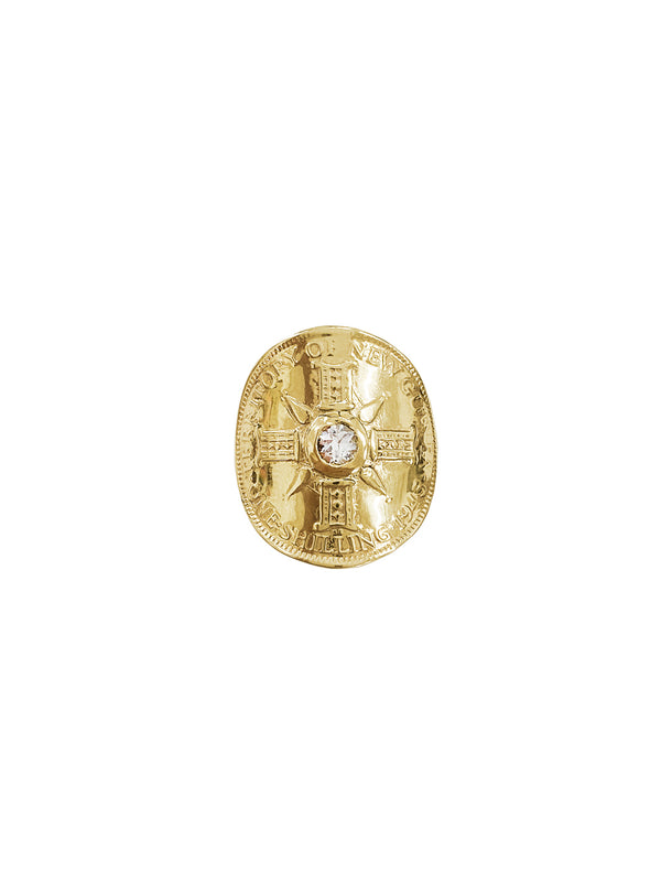 fiorina Gold PNG Bent Coin Ring
