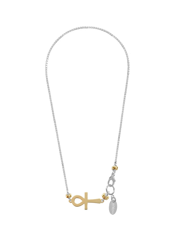 fiorina Gold & Silver Ankh Necklace