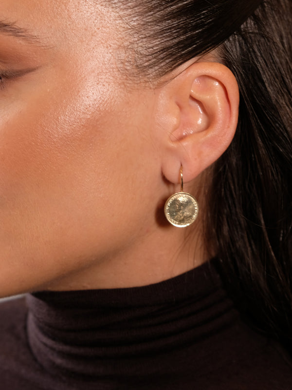 Fiorina Gold Simple 3p Coin Earrings