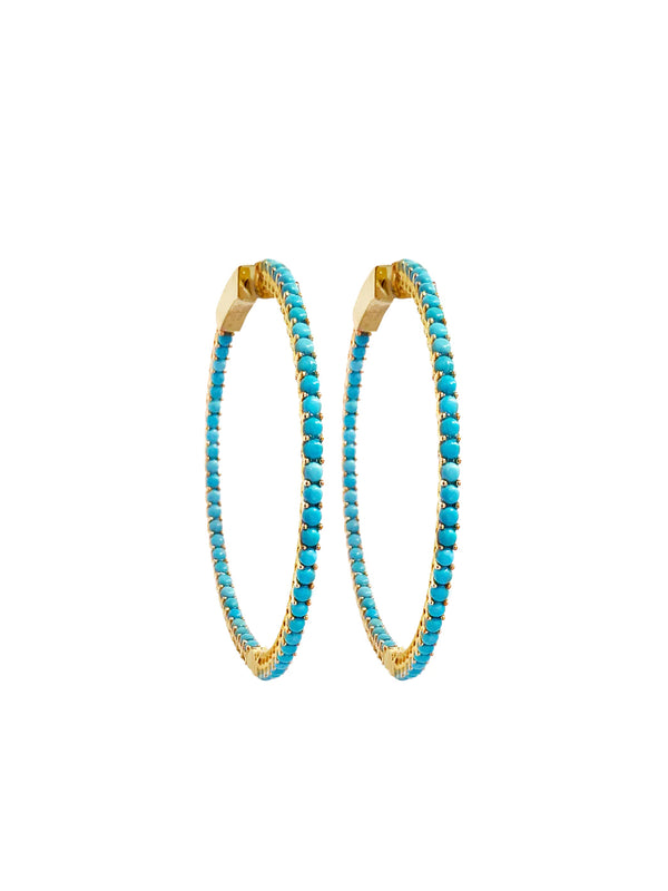 Fiorina Gold & Turquoise Hoops