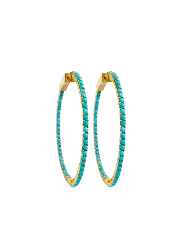 Fiorina Gold & Turquoise Hoops