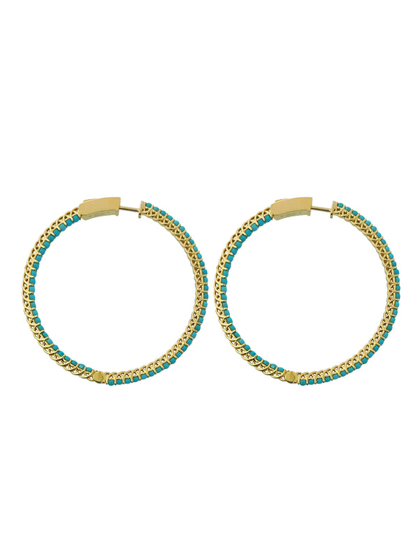 fiorina Gold & Turquoise Hoops