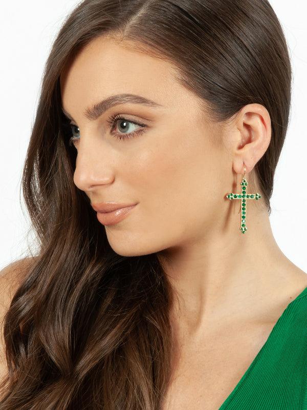 Fiorina Gold Victorian Cross Earrings