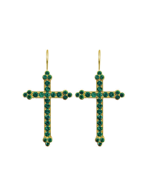fiorina Gold Victorian Cross Earrings