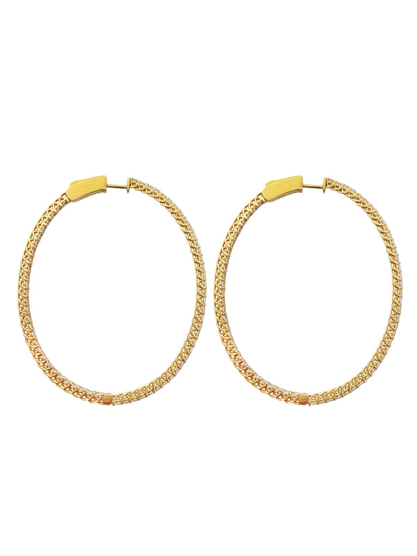Fiorina Gold & White Sapphire Hoops